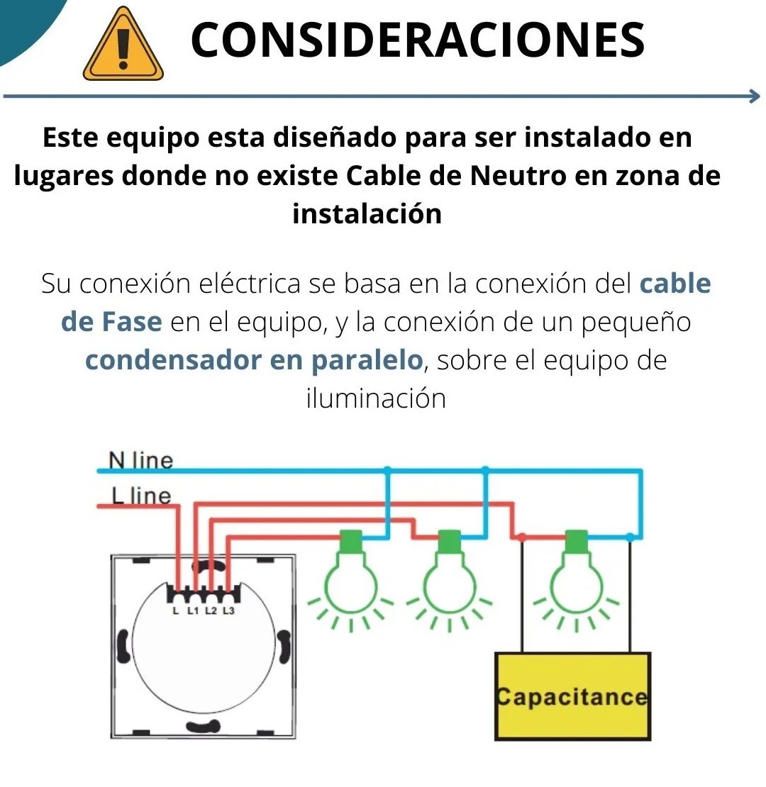 Interruptor De Luz Táctil Wifi 3C , Sin Neutro - Image 2