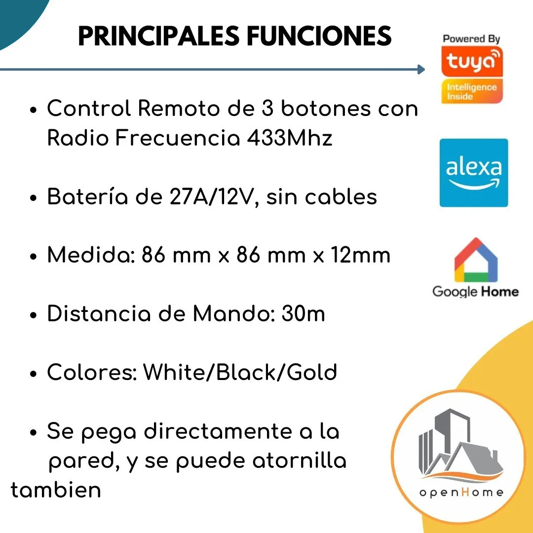 Pulsador Tactil RF 433 3 Canales - Image 3