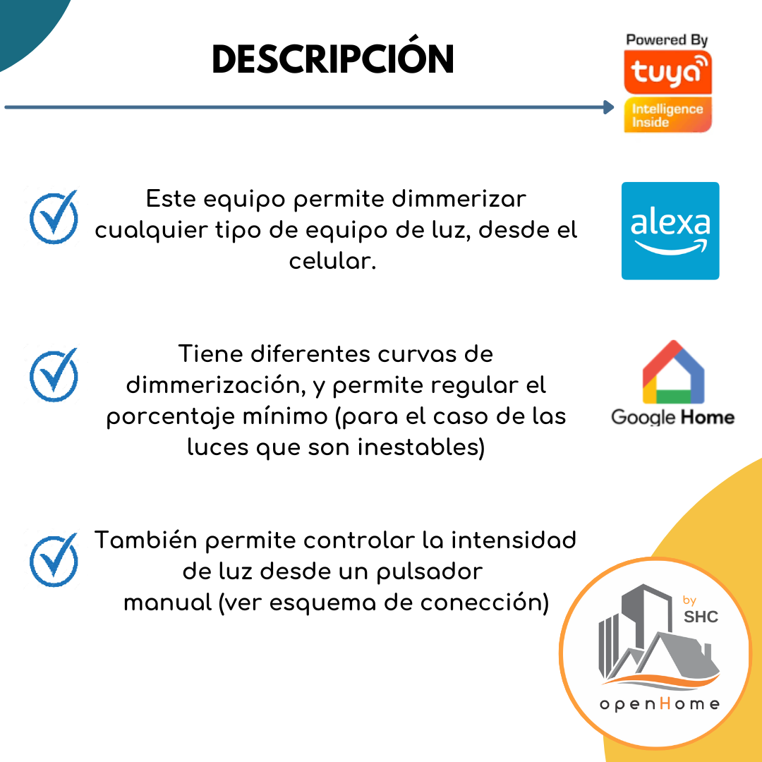 Switch Dimmer Zigbee 1 Canal | Tuya Smart | Domótica - Image 2