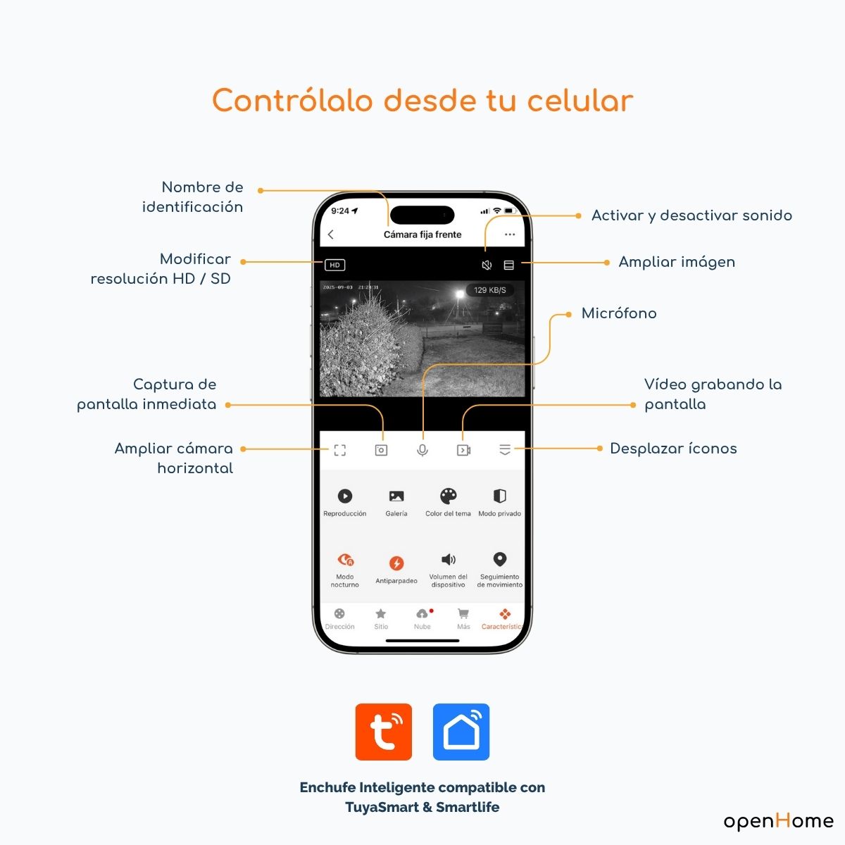 Cámara Vigilancia 360° Wifi Hd Moes Tuya Smart Interior - Image 4