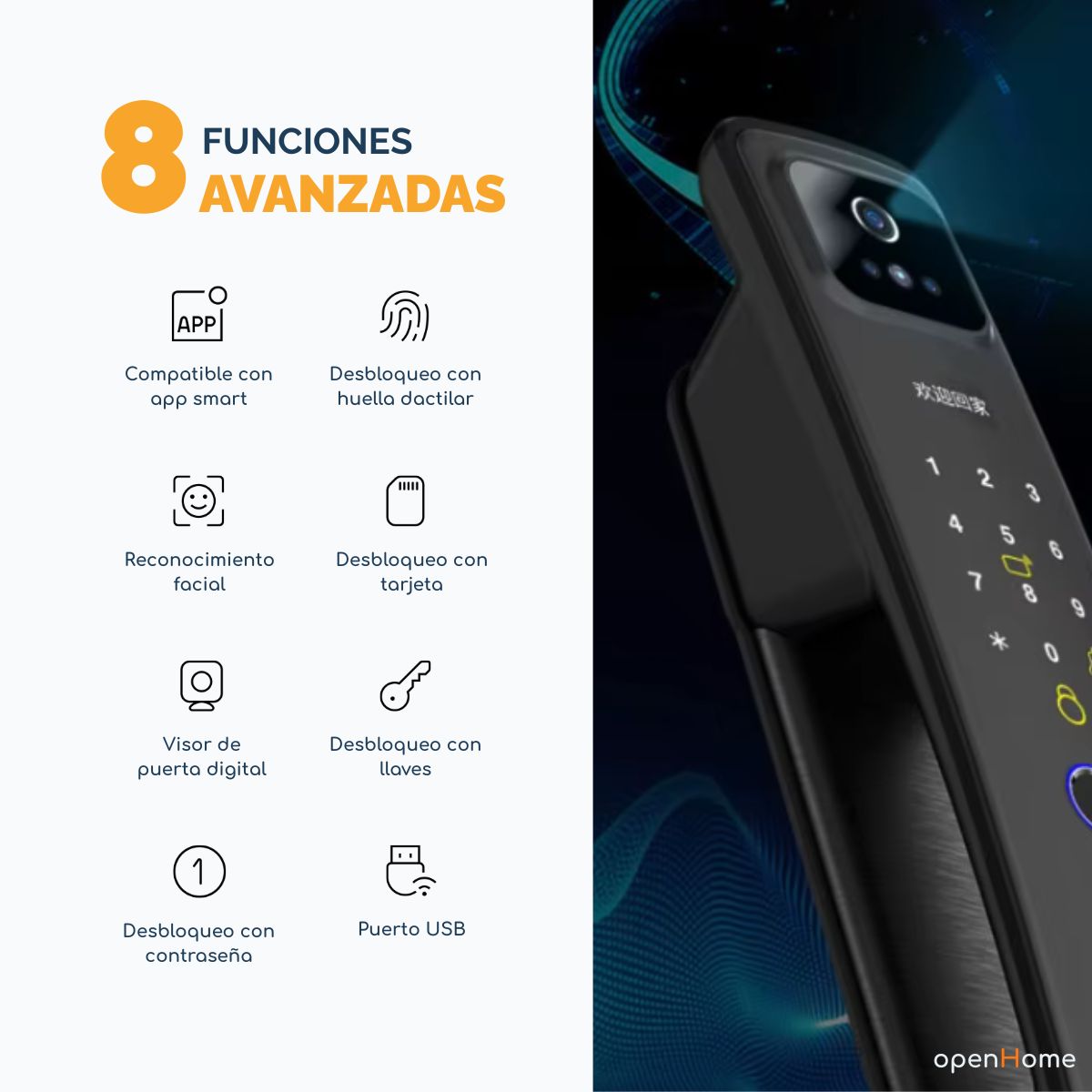 Cerradura Inteligente Wifi Exterior H20P con Face ID - Image 3