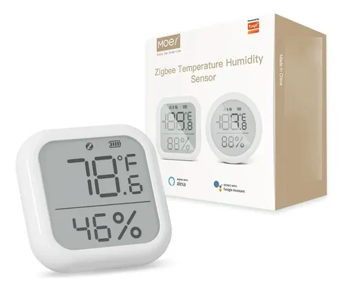 Sensor Temperatura Y Humedad Zigbee Con Pantalla, Tuya Smart
