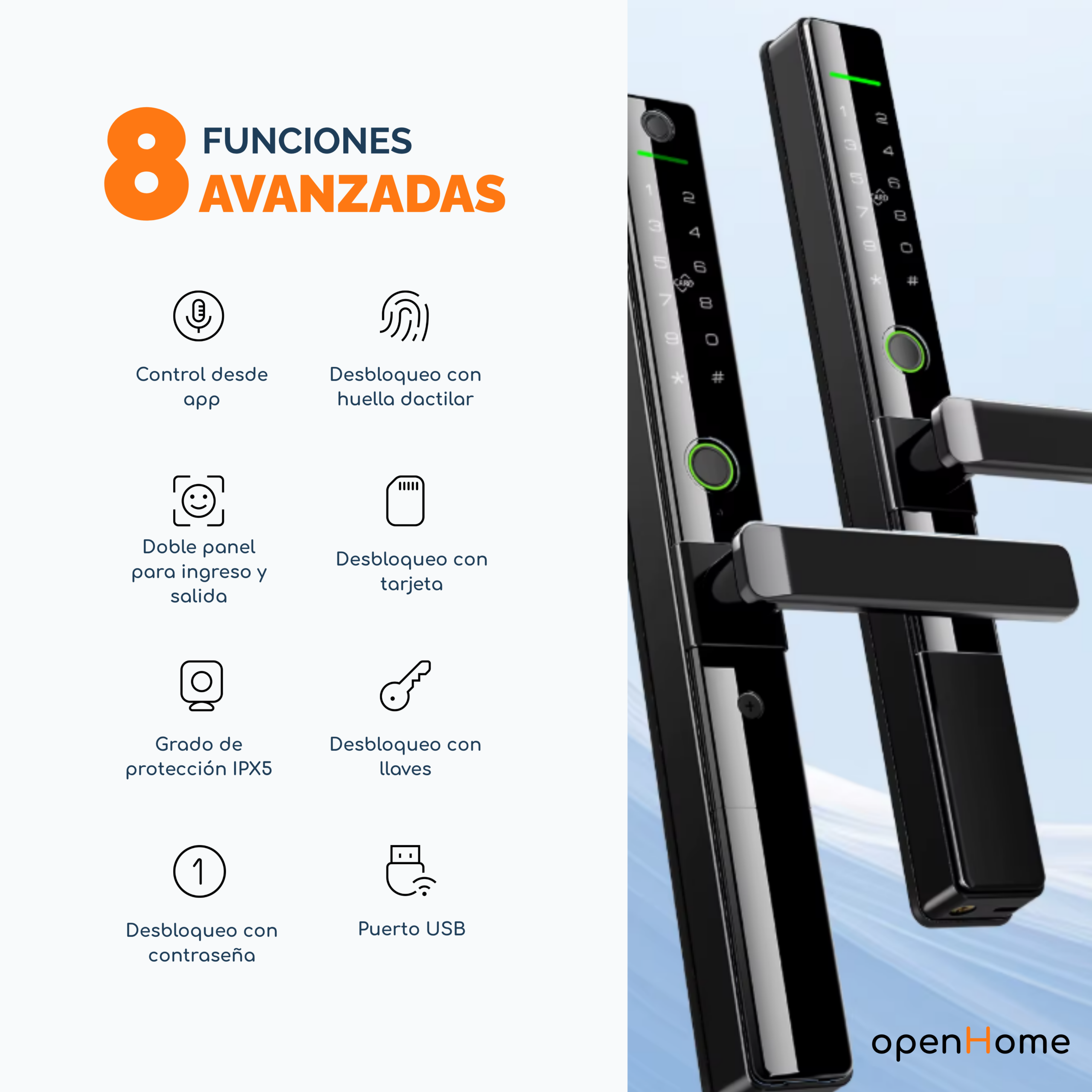 Cerradura Inteligente Exterior J04 doble huella Gris - Image 3